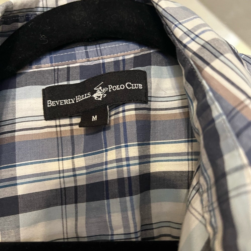 Beverly Hills Polo Club Blue Casual Button Down Shirt